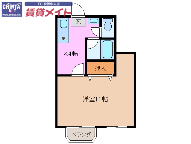 カレッジハウス中村の間取り写真