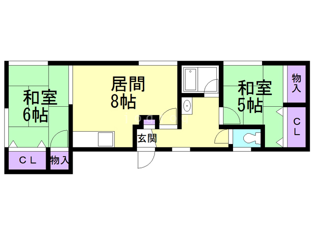 旭町４番１棟２戸の間取り