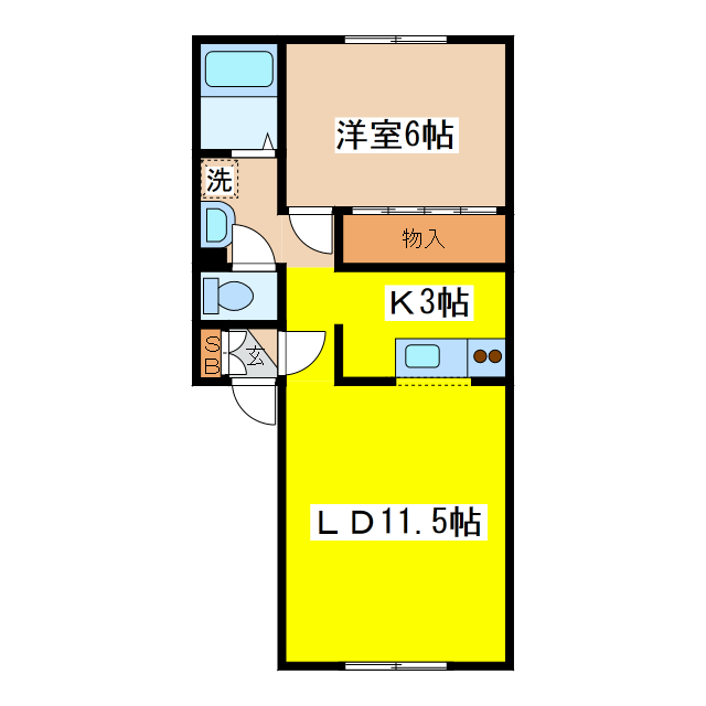 釧路郡釧路町北都のアパートの間取り