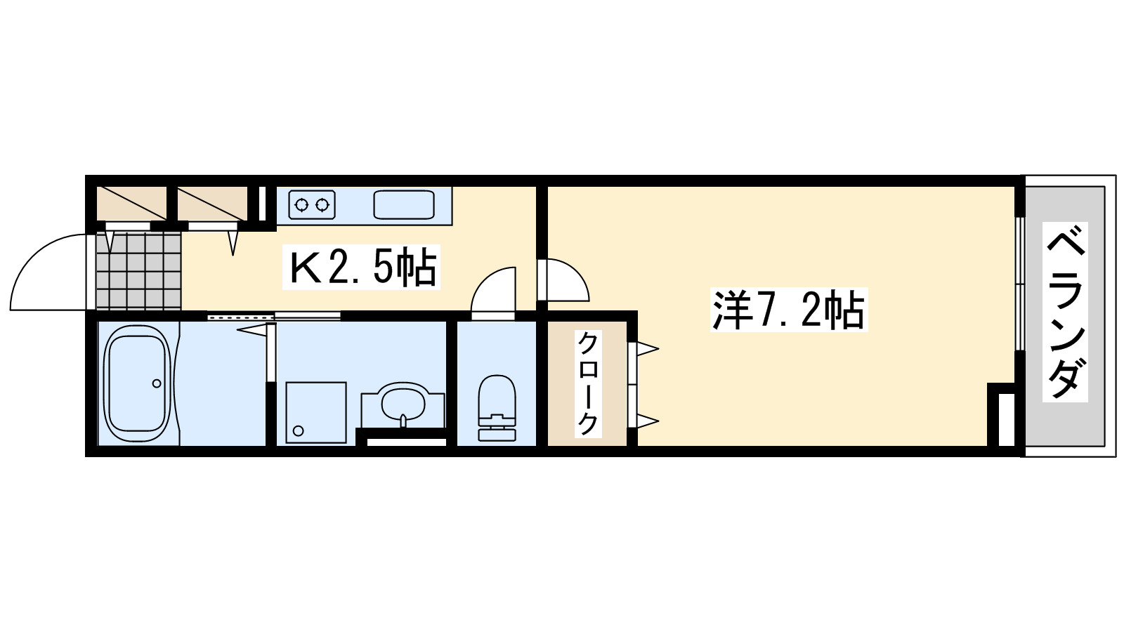 泉佐野市羽倉崎のアパートの間取り