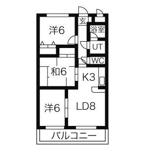 【各務原市鵜沼古市場町のマンションの間取り】