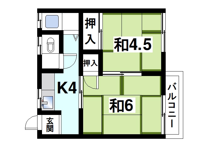 天理市櫟本町のアパートの間取り