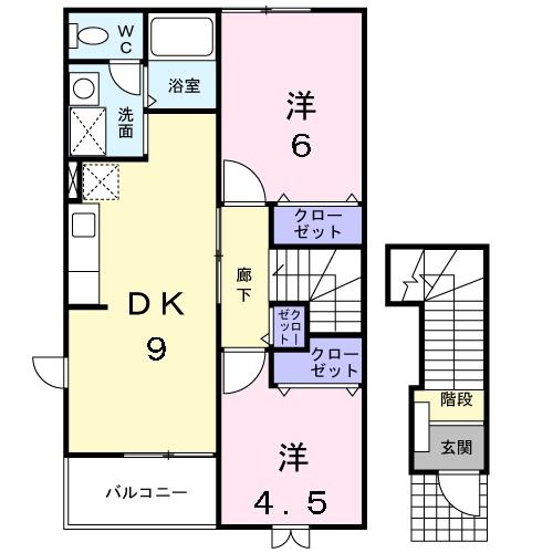 八戸市新井田西のアパートの間取り