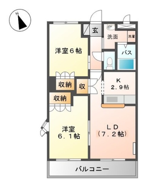 岩出市山崎のアパートの間取り