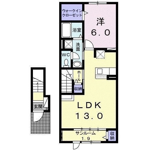 八戸市長者のアパートの間取り