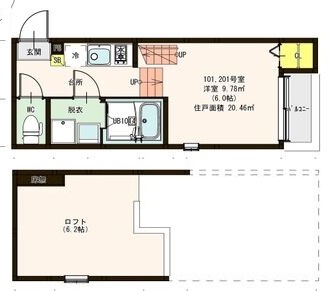 名古屋市守山区金屋のアパートの間取り