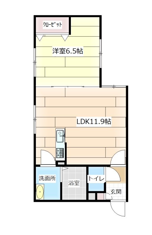 【江別市野幌町のマンションの間取り】