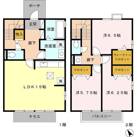 四日市市大字東阿倉川のアパートの間取り