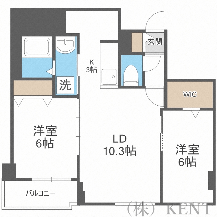 大通シャトー桂和西１６の間取り