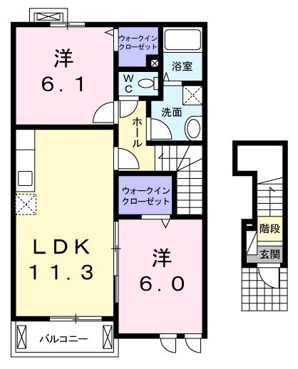 【カーサ　ヴィオラＢの間取り】