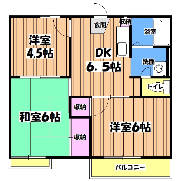 【エリーハイツ中郷Cの間取り】