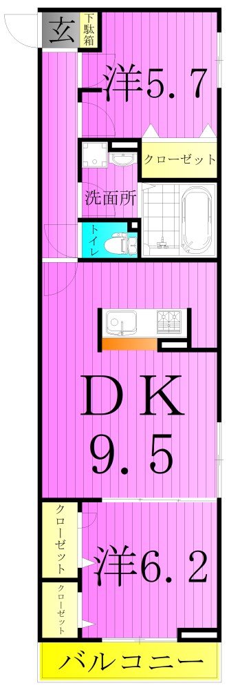 グラナーデ東伊興の間取り