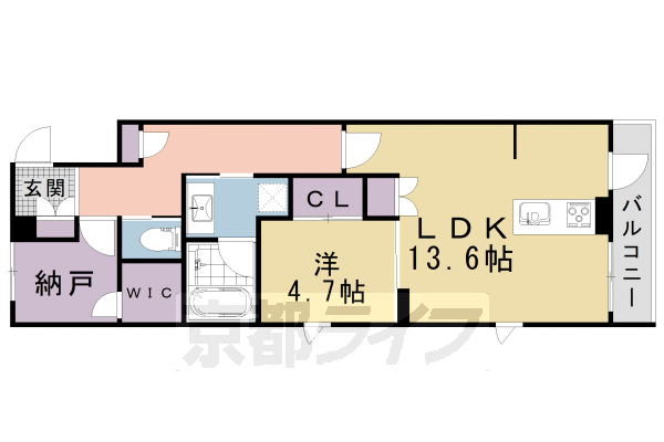 京都市上京区梅屋町のマンションの間取り