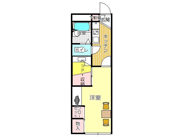 北九州市八幡西区楠橋西のアパートの間取り