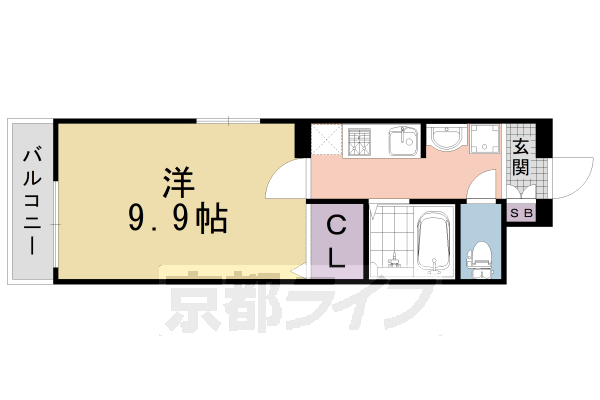 京都市中京区松竹町のマンションの間取り