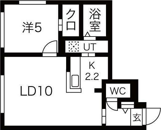 札幌市豊平区月寒東一条のマンションの間取り