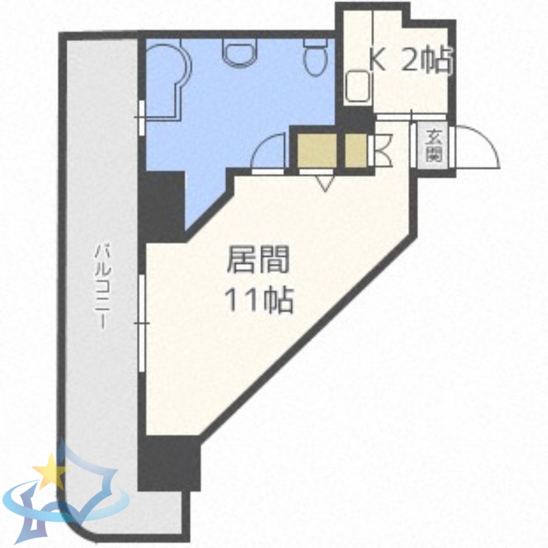 札幌市中央区南六条西のマンションの間取り