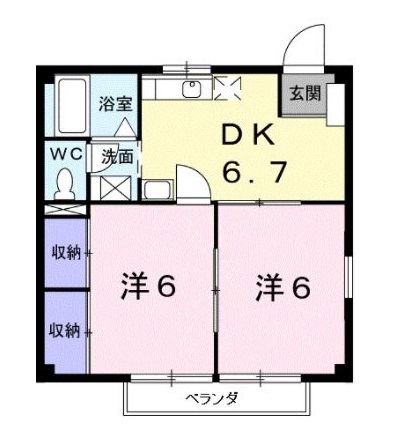 備前市伊部のアパートの間取り