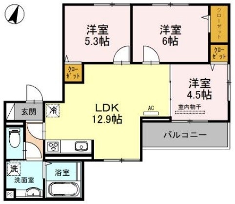 ルピナス嵯峨B棟の間取り