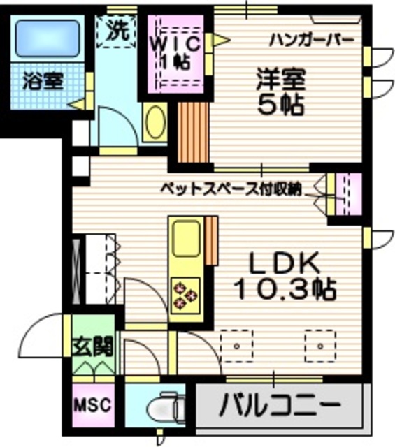 川崎市川崎区四谷下町のマンションの間取り