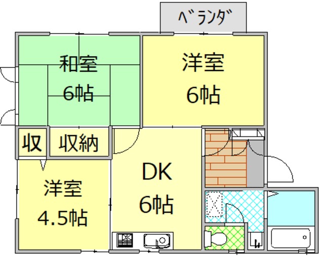 ディアスＮＡＫＡＹＡ　IIの間取り