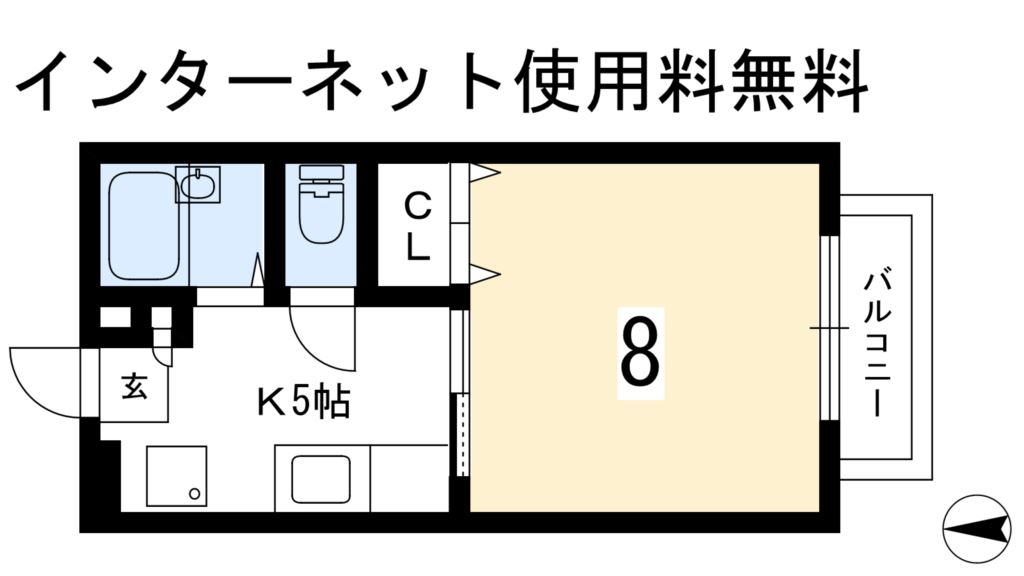 北白川ハイツの間取り