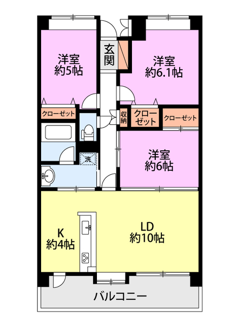 新潟市中央区幸西のマンションの間取り