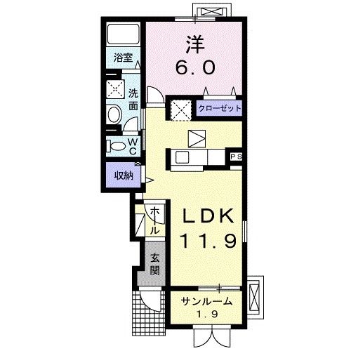 見附市南本町のアパートの間取り