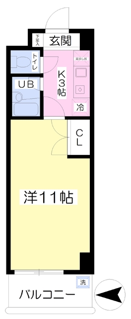 松山市竹原町のマンションの間取り