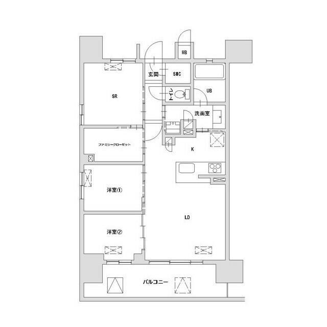 八王子市八日町のマンションの間取り