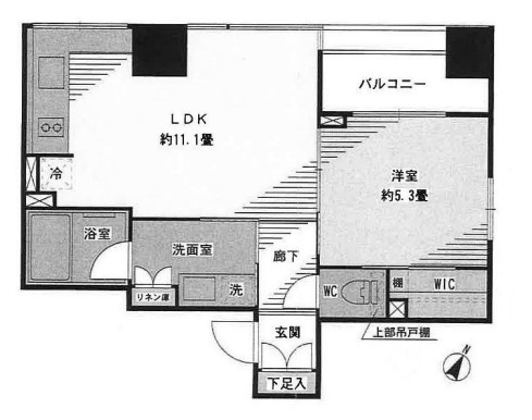 中央区日本橋富沢町のマンションの間取り