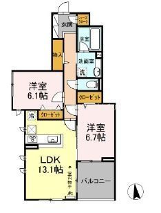 横浜市瀬谷区相沢のアパートの間取り