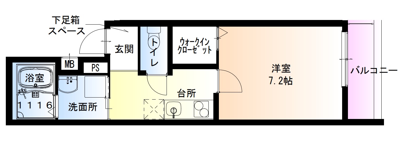 泉大津市助松町のアパートの間取り