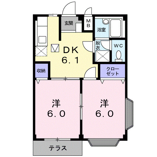 グリーンハイツ牛川Bの間取り