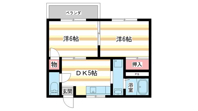 天理市勾田町のアパートの間取り