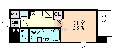 【ララプレイスザ・大阪リヴァージュの間取り】