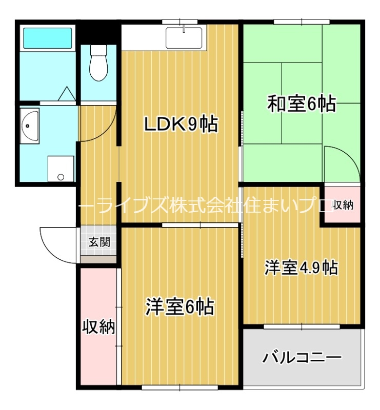 門真市垣内町のマンションの間取り