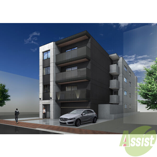 建物外観　外観予想パース　札幌市白石区本郷通「仮）本郷通５丁目ＭＳ」