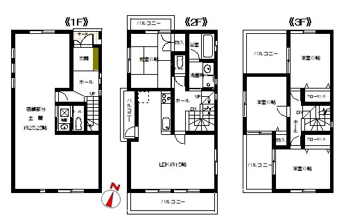 南栗橋貸家店舗付の間取り写真