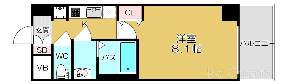 プレサンス谷町九丁目駅前の間取り写真