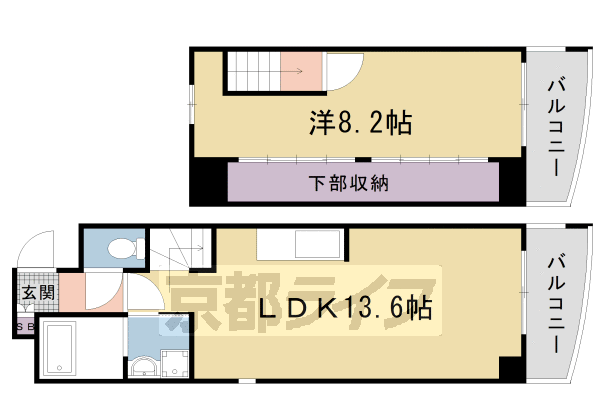 阪急京都線 西京極駅 徒歩7分 7階建 築21年の間取り写真