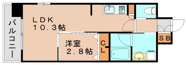 地下鉄箱崎線 箱崎宮前駅 徒歩3分 13階建 築10年の間取り写真