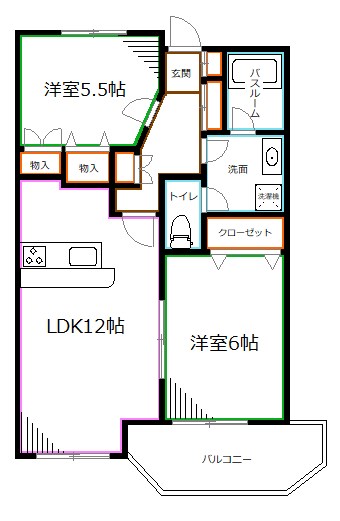 京王井の頭線 富士見ケ丘駅 徒歩2分 3階建 築36年の間取り写真