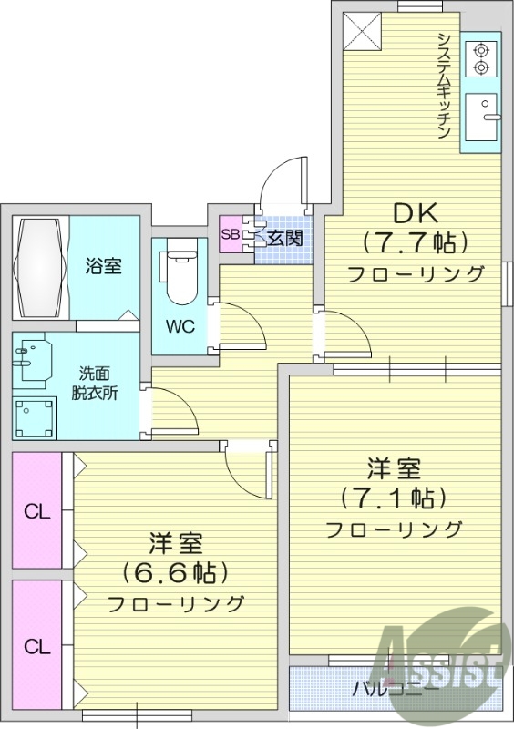 エムロード壱番館の間取り写真