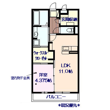 千曲市上山田温泉のアパートの間取り