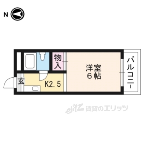 【京都市左京区一乗寺南大丸町のマンションの間取り】