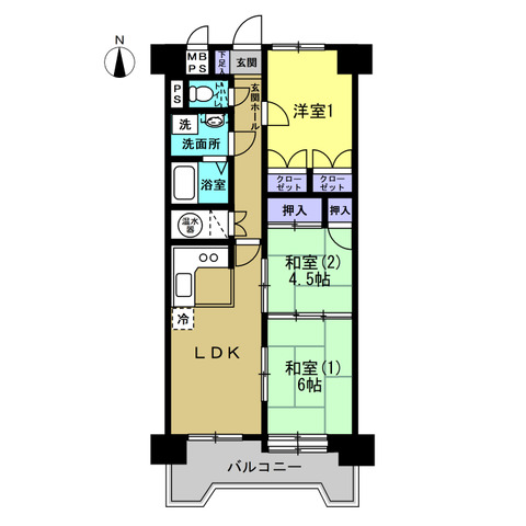 ライオンズマンション西公園第２の間取り