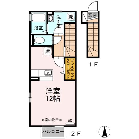 福島市松山町のアパートの間取り