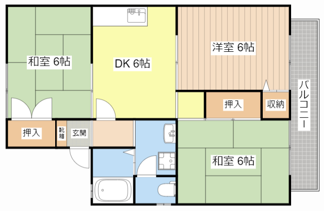 【長浜市大戌亥町のアパートの間取り】