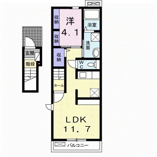 宇部市明治町のアパートの間取り